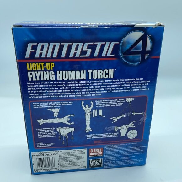 Fantastic 4 Light Up Flying Human Torch Action Figure - Picture 8 of 9